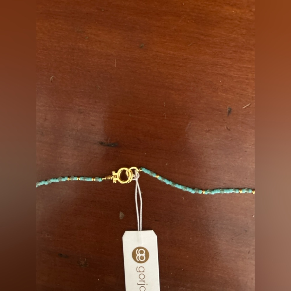Gorjana Beaded Gemstone Necklace • 16" • Gold Clasp • NWT + Pouch - Picture 3 of 6